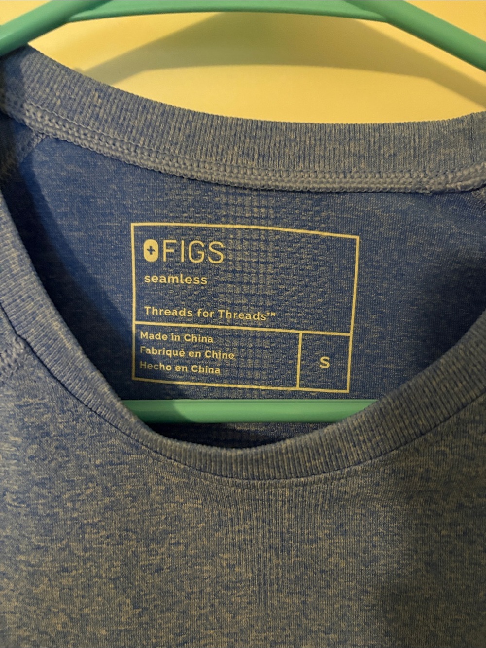 Figs Long Sleeve Tee in Periwinkle Blue - Picture 2 of 3